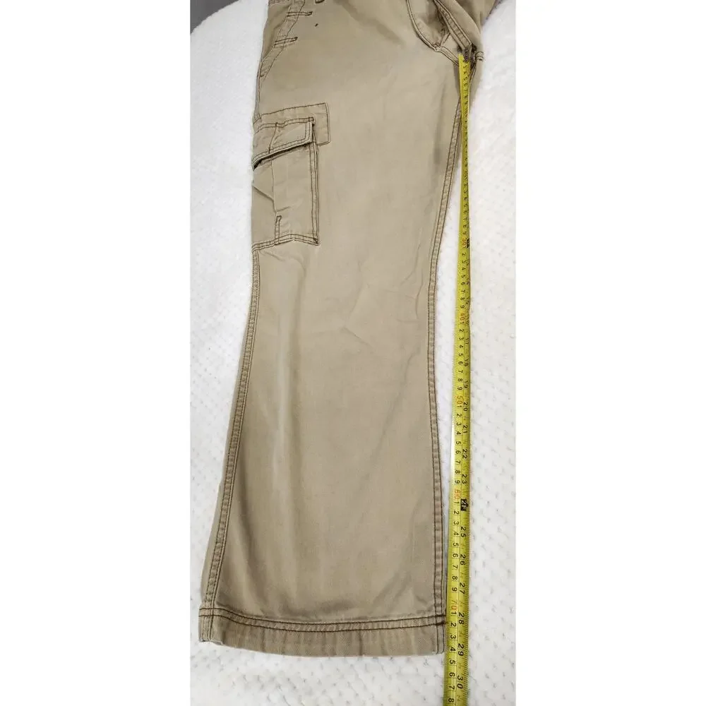 Levis Cargo Pants Mens 36x30 Khaki Utility Loose Straight Distressed Y2K